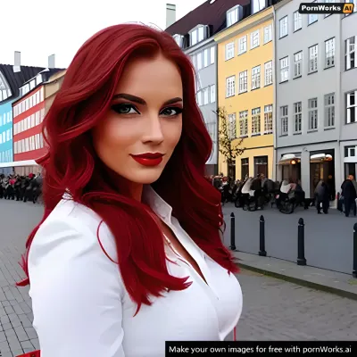 The woman's face was perfect, with delicate nose and full lips. Her eyes were a deep blue, and her hair was long and blonde. She wore a red dress that hugged her curves perfectly, showing off her toned body. As she walked