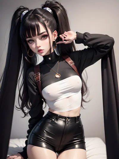The young American girl sat on her bed, her long legs crossed as she reached for her phone. She opened the camera app and began to take a picture of herself in front of the mirror. As she did, she noticed something strange - a gli