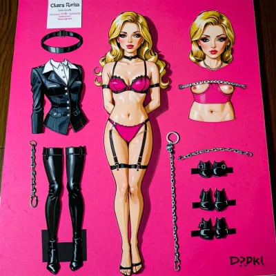 The AI generated text picture was of a blond-haired woman with a dominatrix outfit and accessories, accompanied by a text that read "Cartoon-style paper doll of a bdsm model, blond-haired woman with a dominatrix outfit