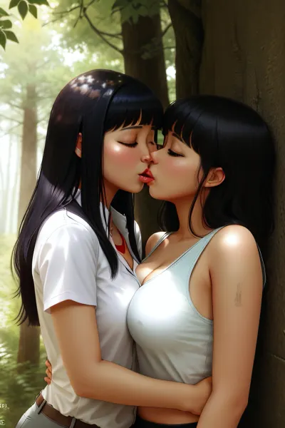 Hinata was browsing through pictures of her favorite porn star when she stumbled upon a picture of a hot guy with his tongue out. She couldn't believe it - she had finally found someone who shared her love for tongue kissing! She decided to try it