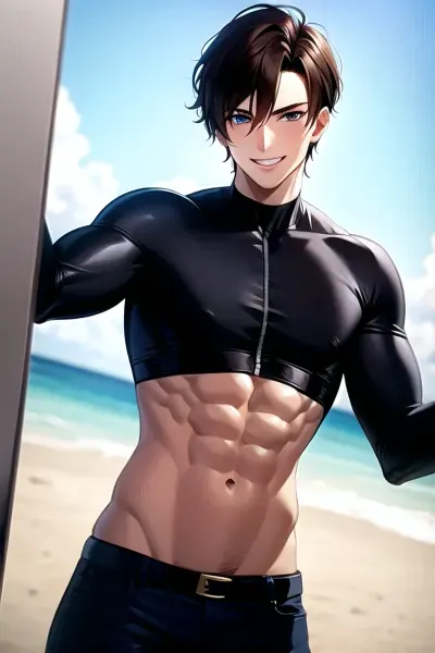 The young adult man was a professional photographer who specialized in making high-quality pornographic pictures. He had a twink face with defined abs and a muscular body that made him irresistible to his clients. One day, he received an order from