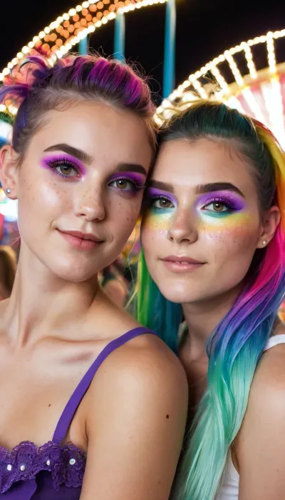 A mesmerizing photorealistic AI generated portrait of a Fae with matching eyes and full body portrait captures the Fae's striking eyes, perfectly capturing her expression and making it easy to imagine what she might be thinking or feeling in the moment