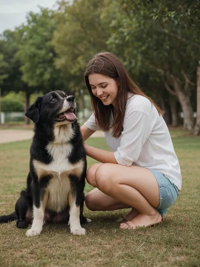 Sie drehte durch ihr Telefon, als sie auf einem Foto einer niedlichen 18-jährigen Frau stolperte, die mit ihrem australischen Hirten spielte. Der Hund waggte seinen Schwanz und blickte auf die Frau mit Anbetung in den Augen. Die Frau