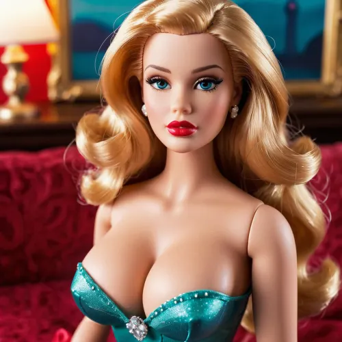 Die Ariel Puppe wurde in einem dunklen Raum, mit ihrem Lippenstift auf ihren Lippen und Vollkörperporträt prominent dargestellt. Ihr Outfit war enthüllend und sexy, zeigen ihre Kurven an allen richtigen Stellen. Die Augen der Arielpuppe wurden geschlossen