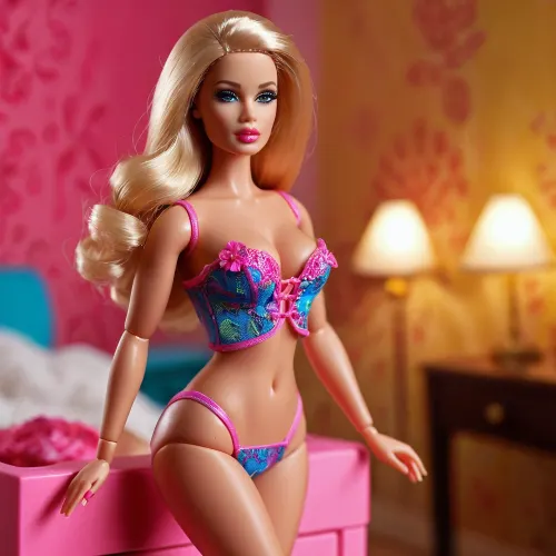 Die KI generierte ein atemberaubendes Bild von einem sexy, High-Heeled, Vollkörper-Porträt einer Barbie Puppe mit einem unwiderstehlichen Appell