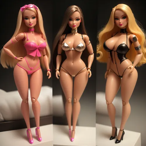 Die KI generierte ein pornographisches Bild einer sexy, kunststoffverkleideten Puppe mit Vollkörperporträt