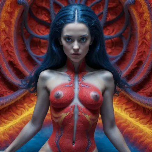 1 naked female figure, minimalism.red on yellow.streams of hot fractal plasma.an oily shiny golden scorpion statuette, a fractal naked man in the form of a fractal eye.an anthropomorphic xenomorph.a statue of a naked woman, beauty, long hair and legs, big hips and a bare bust.Mobius fractals.blue on blue.red on red.fractal vortices inside the eye.fractal black wool.fractal fog, random optical illusion, close-up.botanical+Fibonacci+anatomical+Goya+arabesque, butterflypussy1, rear, closed_pussy, Long, Labia, Meaty, pussy, <lora:260797_training_data:.7>, BigMuff, <lora:BigMuff:.5>