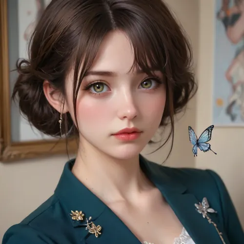 photo, 8k portrait of beautiful cyborg with brown hair, intricate, elegant, highly detailed, majestic, digital photography, art by artgerm and ruan jia and greg rutkowski surreal painting gold butterfly filigree, broken glass, (masterpiece, sidelighting, finely detailed beautiful eyes:1.2), hdr, realistic, high definition, <lora:add-detail-xl:-1>