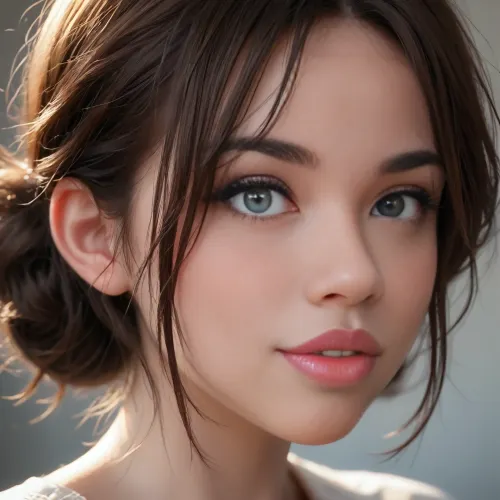 close-up, profile view of a stunningly beautiful woman with blond messy hair in a bun, sweet shy smile, 4ng3l, face, <lora:SDXL_BetterFaces-LoRA_v1:.5>, <lora:add-detail-xl:1.8>