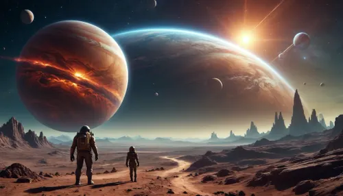 Beyond the starlight: a journey through a gas giant's satellite planet in 8k resolution