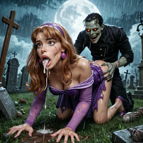 A night of unholy desire: the rainswept cemetery's grisly embrace