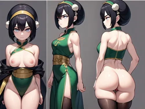 Dans la figure en sablier, Topph Beifong était un maître de son métier. Elle avait un simple dos, mais ses compétences étaient inégalées. Son corps a été sculpté à la perfection et elle a eu la quantité parfaite de courbes