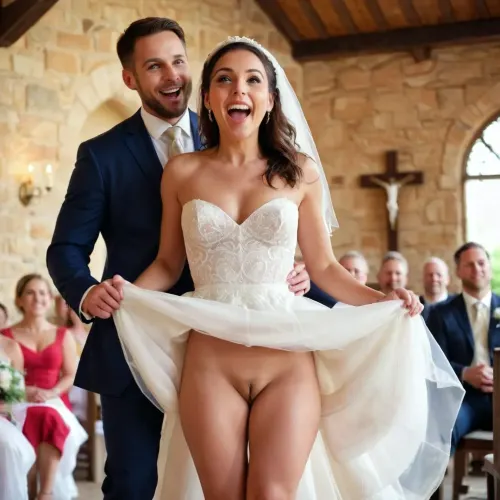 Lo sposo è stato scioccato quando ha visto il vestito frivolo sexy di sua moglie, che lo ha causato a diventare ancora più confuso e scioccato quando ha sollevato la sua gonna e lo ha lampeggiato da dietro
