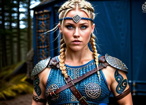 A mulher viking ficou alta e orgulhosa, seus músculos amadurecendo com poder. Suas cicatrizes foram um testamento para suas batalhas, mas eles só acrescentaram a seu fascínio. Ela usava uma armadura de couro e chainmail que abraçava cada curva de seu corpo,