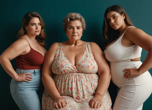 Una foto de una familia feliz fue tomada por un fotógrafo profesional, con la abuela en el centro, su cuerpo rizado y los muslos gruesos resaltados por el vestido corto que llevaba. Su hija, que era una joven esbelta, estaba junto a su madre