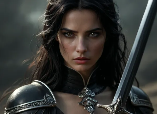 She is a striking and formidable presence, a woman forged by battle, bound by pacts, and driven by vengeance. At 40 years old, she carries the air of someone who has stared down both mortal threats and unknowable powers. Her steely grey eyes are sharp and unreadable, set into a face of fair skin weathered by war and lit by quiet intensity. Her black hair is swept back with disciplined care lending a dignified edge to her otherwise grim demeanor.

Her form is clad in dark half-plate armor, functional yet marked with faint, arcane etchings that seem to shift subtly in the light. Slung across her back is a large shield emblazoned with a phoenix, a symbol of burning judgment, resurrection, and undying purpose.

At her hip rests Dragonclaw, a masterfully forged silvered rapier. Its blade gleams with moonlit sharpness, able to pierce both flesh and the unnatural. The hilt is fashioned like a dragon’s talon clenching a garnet that pulses faintly with eldritch energy — a perfect synthesis of elegance, danger, and arcane force.

Once a duelist of the College of Swords, she fought with style, precision, and a flair that masked deeper wounds. But performance gave way to desperation when she sought out forbidden power — and found her.

Her warlock patron is a dark, mysterious lady known only in shadows and fragments. She speaks in riddles, in lullabies turned unsettling, her voice like silk over razors. Her presence is cloaked in moonless night, veiled in illusions and dreams. She never shows her true face — only silhouettes, shifting masks, or reflections in still water. Whether out of mercy, pride, or a deeper game, she does not know. But her unseen eyes are always on her. Her gifts are potent — fire that does not burn, whispers that carry through silence, and truths that twist like blades.

Years later, when betrayal seared what remained of her idealism, she took the Oath of Vengeance. She no longer believes in mercy for the wicked, only the pursuit of justice, unflinching and absolute. Now, every strike of her blade carries not just skill, but wrath, hers, the divine’s, and perhaps her patrons.

She is not a hero, nor a villain. She is a reckoning. A blade guided by shadowed hands, a woman driven by purpose and haunted by beauty she will never see unveiled. Where she walks, silver flashes, fire flickers, and justice, one way or another, is done.

realistic detailed face, realistic detailed hair, realistic detailed body, realistic detailed skin, random view angle, random pose, detailxl, hkstyle, <lora:dark:1>, <lora:add-detail-xl:1.5>, <lora:style_lora_realis:.5>, <lora:hkstyleV5:.8>