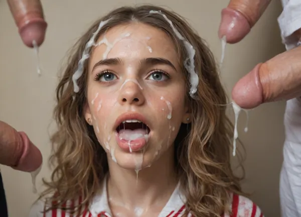 (detail Hermione Granger face), realistic cum, (cum on clothes), cum on, (Cum flows:1.5), (cum on body), cum on hair, (cum on face), bukkake, ((Clothes and body covered with semen)), (mouth wide open:1.4), (mouth filled with cum:1.5), beautiful face, (cum on hair:1.3), young adult woman