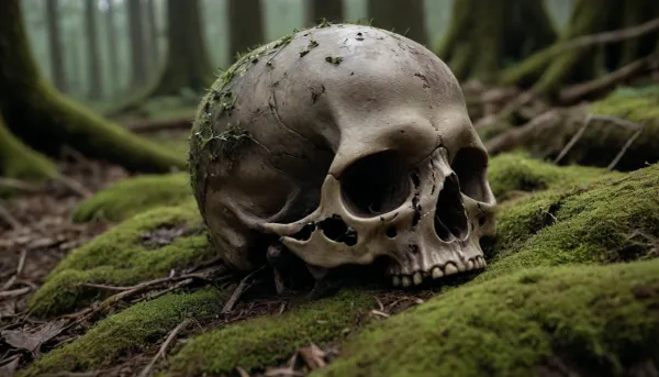 Escena de descomposición forestal hiperrealista: un vistazo al ciclismo sin piedad de la naturaleza