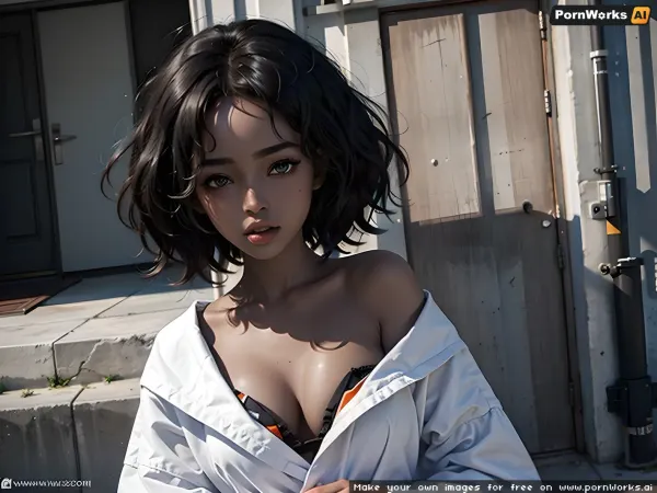La IA generó una imagen porno de una chica negra con piel muy oscura, pelo afro de adormidera, sólo cara, ojos azules, cara perfecta, ojos grandes, parrillas de dientes dorados, carácter de disney de cierre y 3d estilizado es un