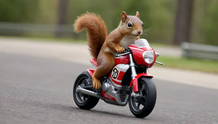 COPYRIGHT, A small toy squirrel rides a motogp bike. /©KlTTY-ART/

























/©KlTTY-ART/