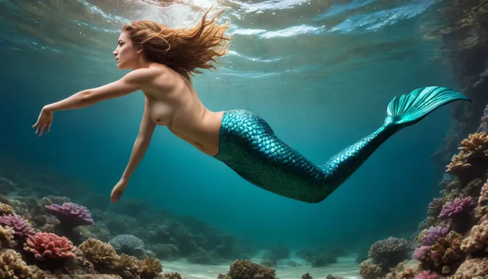 masterpiece, award winning photo, (intricate detail:1.4), ultra realistic, underwater mermaid civilization, (deep ocean with many colors of fish and coral in the background:1.3), (25_year_old), (mermaid_swimming_towards_viewer:1.9), (full body view:1.6), purple mermaid tail, beautiful face, gorgeous green eyes, sexy lips, shoulder length blonde hair, ponytail, (topless:1.7), (small natural perky tits:1.6), erect nipples, mermaid, underwater, grotto, cave, sandy, sea, floor, reef, <lora:78046e3c-2820-4935-8cdb-2fb69110ac02.TA_trained:2>, <lora:Underwater_Environment_v01-000002:1.9>