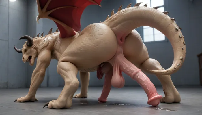 feralxferal, (bestialdragon), (feraldragon), (quadrapedwestern dragon), (dragon), (dragon/deathclaw), prominent anus, tail anus, perineum, sagging balls, monster penis, horsepenis, musk, musky cock, slimy cock, juices on cock, cock sheath, on all fours, (bestial&quadrapedal), dock anatomy, red scales, beige scales, thick reptilian tail, thick thighs, digitigrade, anal sex, sex, futanari, critically detailed, high def, high res, professional illustration, giant boobs, <lora:milkers_v2:.5>