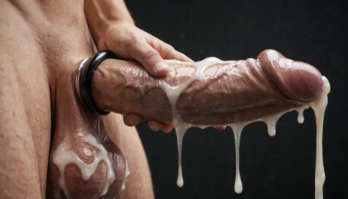 Ein Spektakel der Leidenschaft: ein intensiver Handjob in einer schwarzen Leere