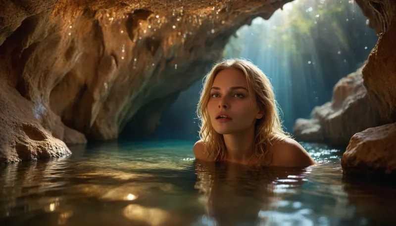 Unveiling the sunlit secret: a discovery of an underwater diamond cave in breathtaking detail