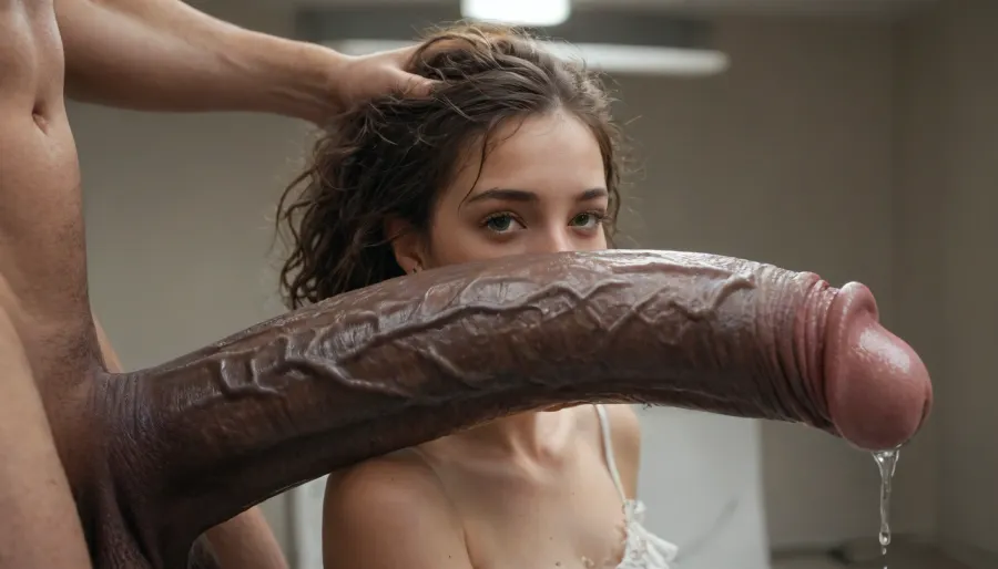 (((enormous oversized colossal extremely big thick black cock))), penetrating and ripping open a tiny tight white cunt, extreme closeup